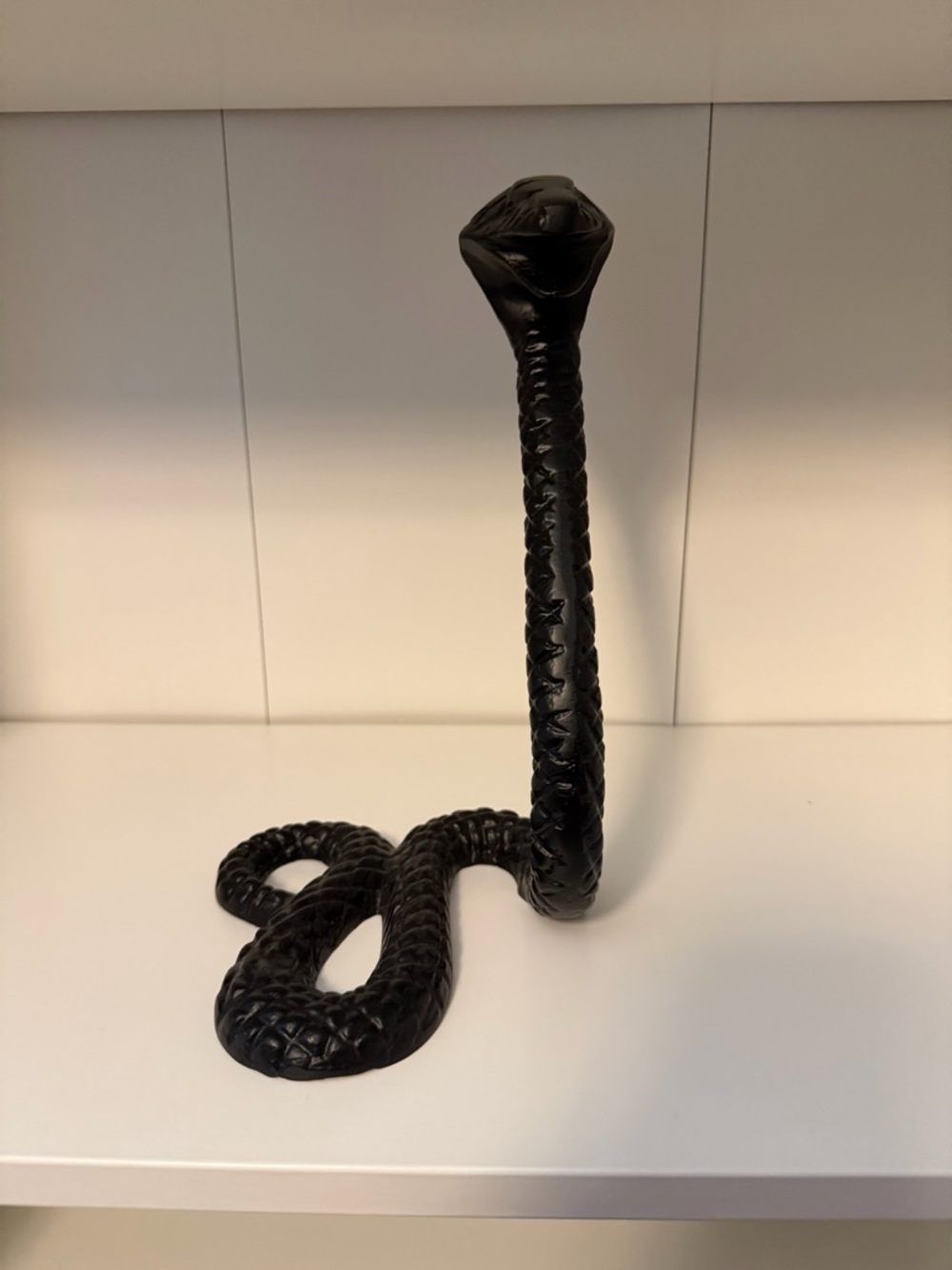 Black Snake Terrarium Ornament - Decorative Reptile Accent